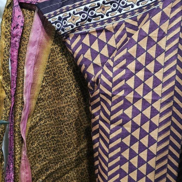 Earthbound Sari Silk Wrap Medium Length Skirt Small - Picture 5 of 6